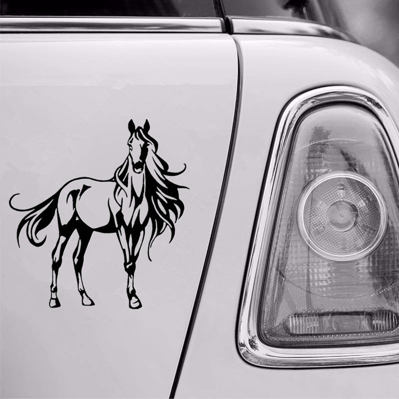 19.1*20cm Vinyl Car Styling Horse Stylish Bumper Decal Personalized Art Car Stickers 6 Colors