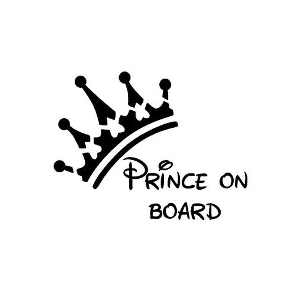 11.5*15.5cm PRINCE ON BOARD Baby Window Bumper Car Sign Decal Sticker External Window Vehicle Sticker Decal Decor Auto 6 Colors