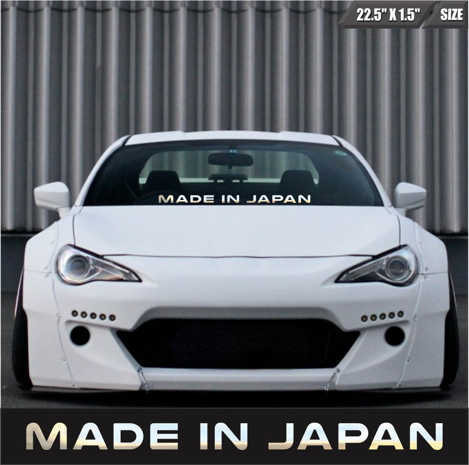 Made In Japan Silver Chrome Windshield Banner Vinyl Sticker Car Decal