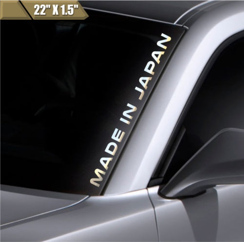 Made In Japan Silver Chrome Windshield Banner Vinyl Sticker Car Decal