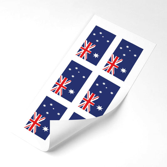 Australia Flag Stickers x6 25mm Car Motorbike Helmet Vinyl Australian Flag