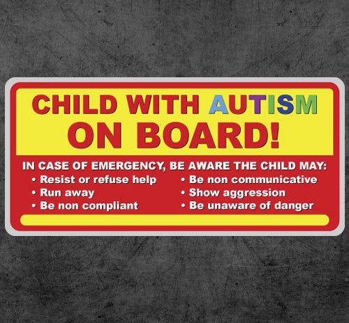 Child with Autism on board - sticker decal autistic awareness vehicle bumper car