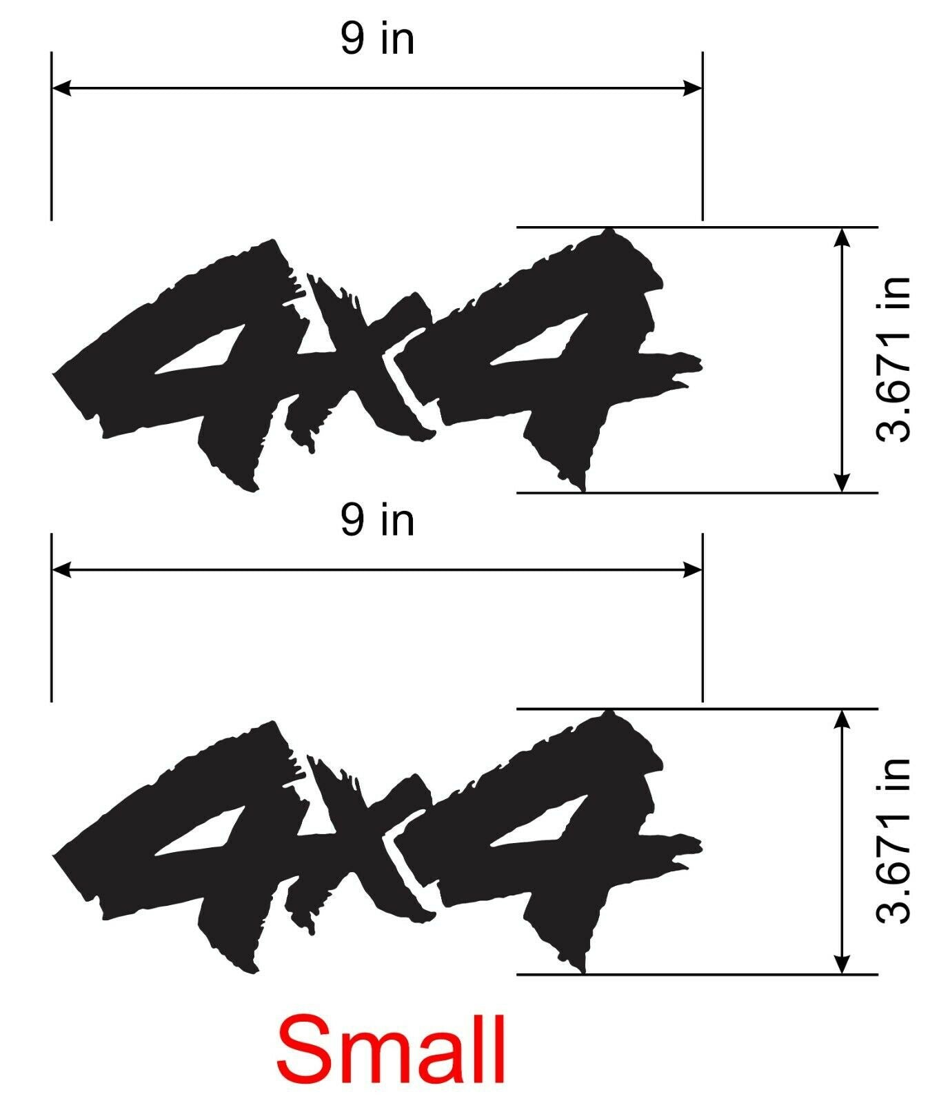2 4X4 Vinyl Decal Stickers for Truck, SUV, or ATV