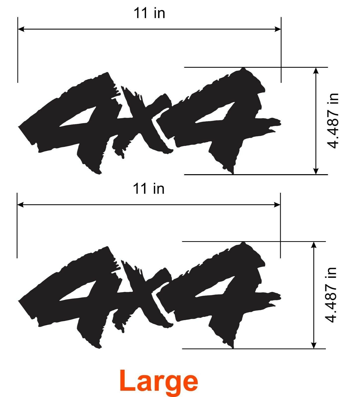 2 4X4 Vinyl Decal Stickers for Truck, SUV, or ATV