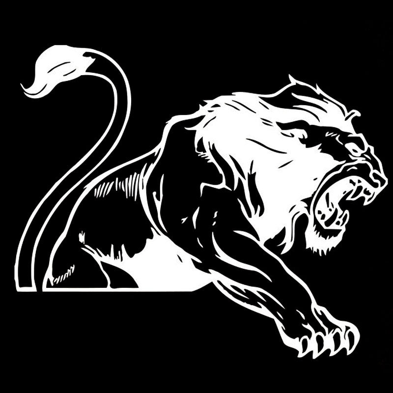 19X16CM PREDATOR ANIMAL LION NON GENERAL Black Silver Vinyl Decal Car Sticker S6-2116