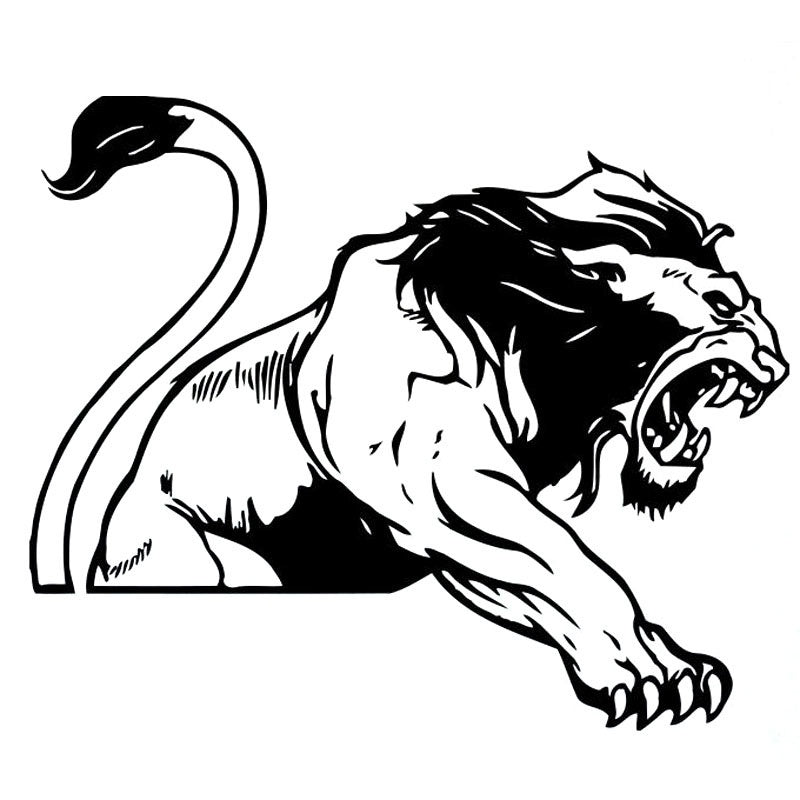 19X16CM PREDATOR ANIMAL LION NON GENERAL Black Silver Vinyl Decal Car Sticker S6-2116