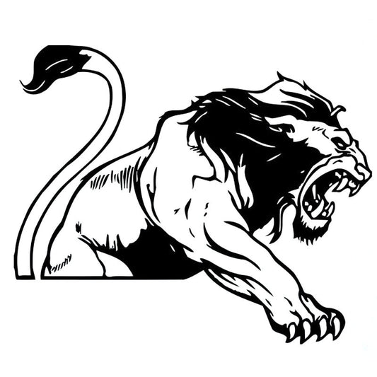 19X16CM PREDATOR ANIMAL LION NON GENERAL Black Silver Vinyl Decal Car Sticker S6-2116