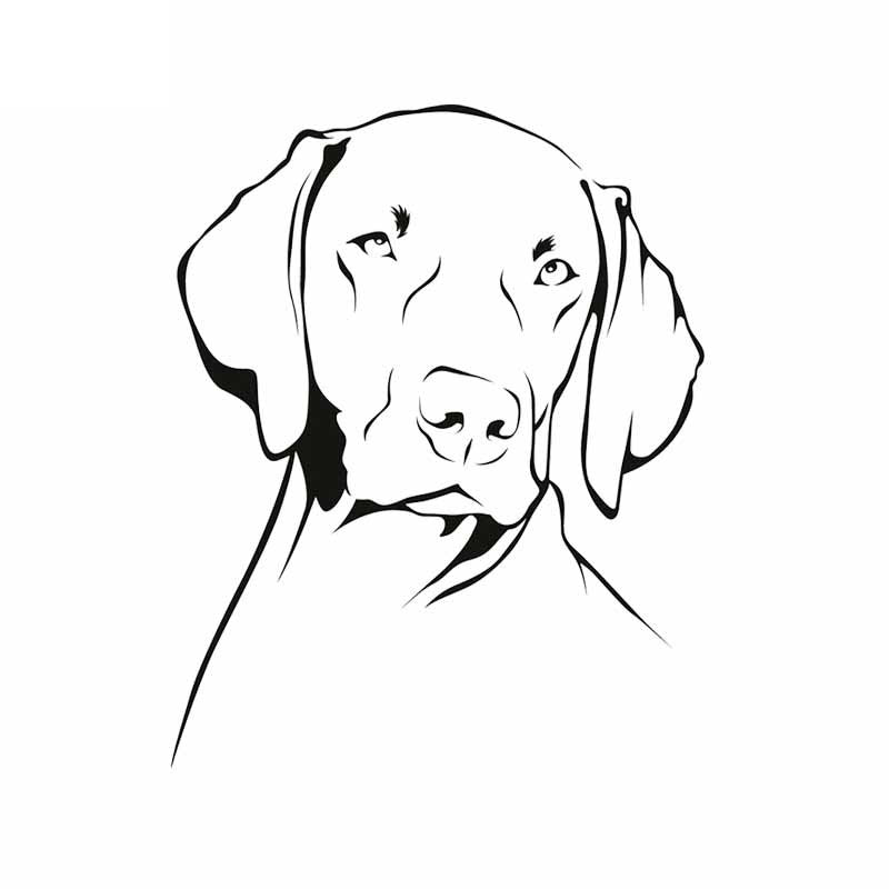 13X16.2CM Weimaraner Dog Animals Pets Vinyl Decal Car Sticker Cartoon Black/Silver C24-1119