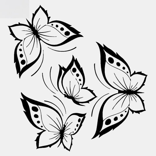 15.6CM*16.4CM Butterflies Car Stickers Beautiful Design For Vinyl Decal Black/Silver C24-0369