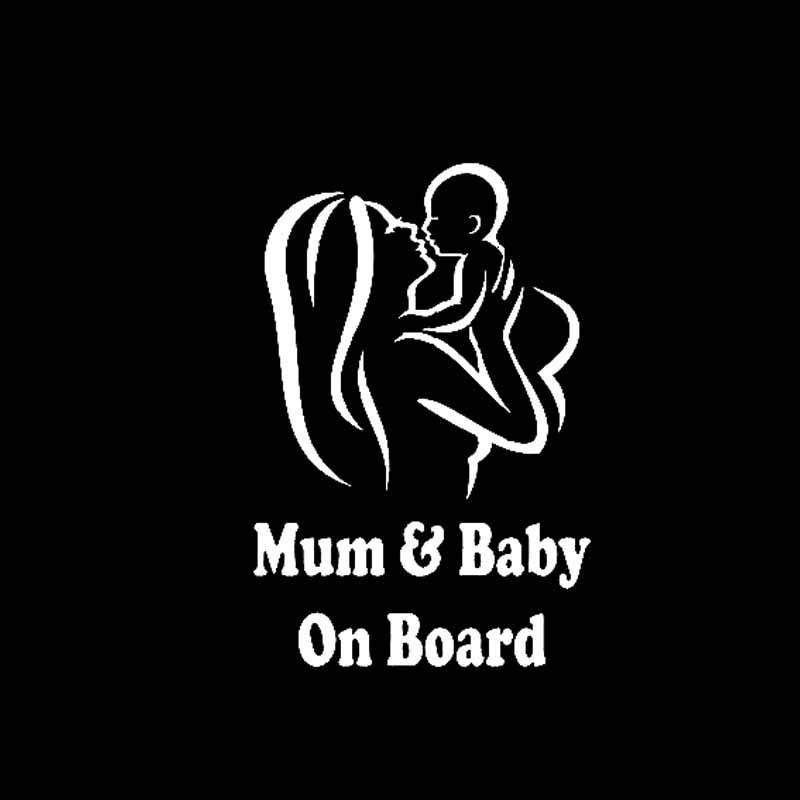 Car Sticker Vinyl 18*12cm MUM And Baby On Board Funny Sticker Decal  Laser Motorcycle Car Styling 3D Stickers
