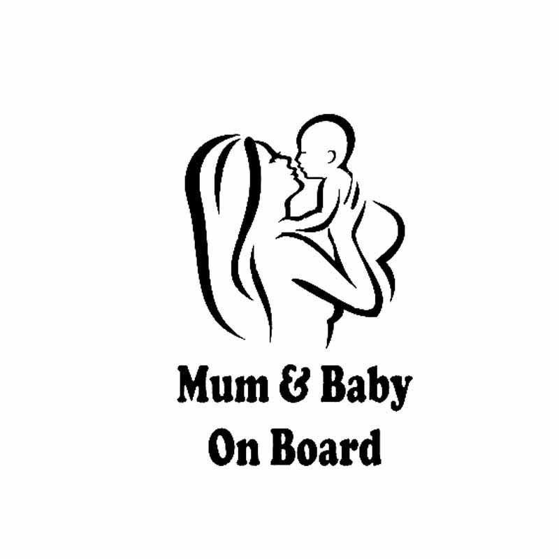 Car Sticker Vinyl 18*12cm MUM And Baby On Board Funny Sticker Decal  Laser Motorcycle Car Styling 3D Stickers