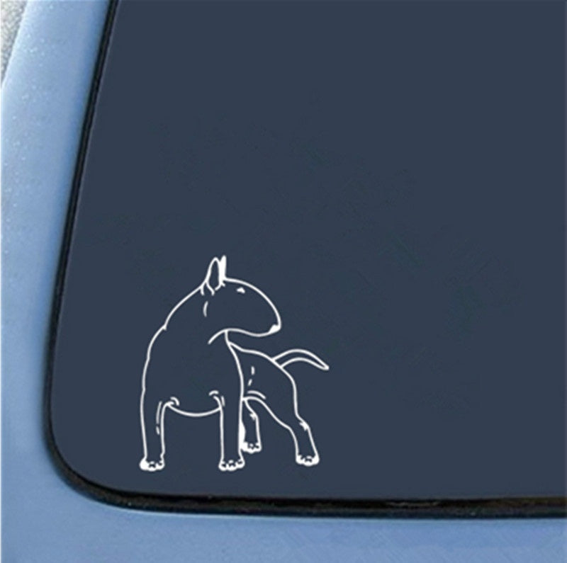 Car Sticker Vinyl 12.3*14cm Bull Terrier Dog Fun Dog Personal Sticker On Car Funny 3D Decal Motorcycle Stickers Car Styling