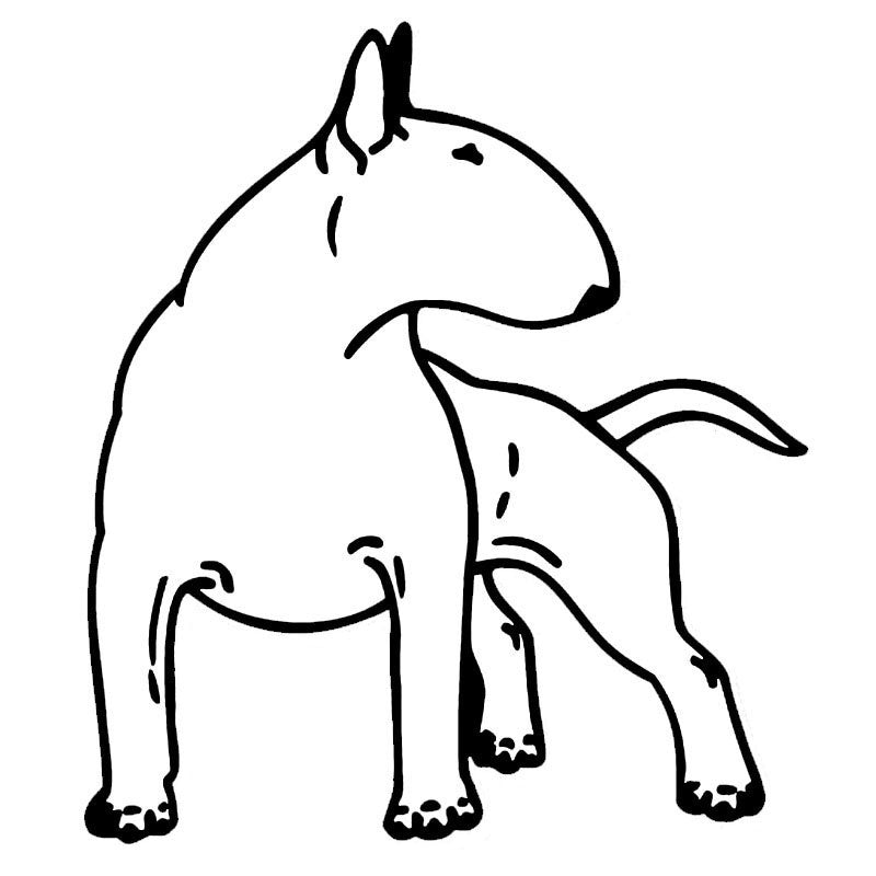 Car Sticker Vinyl 12.3*14cm Bull Terrier Dog Fun Dog Personal Sticker On Car Funny 3D Decal Motorcycle Stickers Car Styling