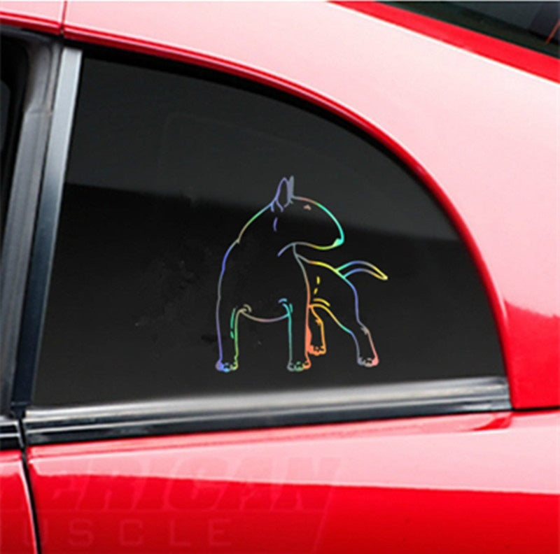 Car Sticker Vinyl 12.3*14cm Bull Terrier Dog Fun Dog Personal Sticker On Car Funny 3D Decal Motorcycle Stickers Car Styling