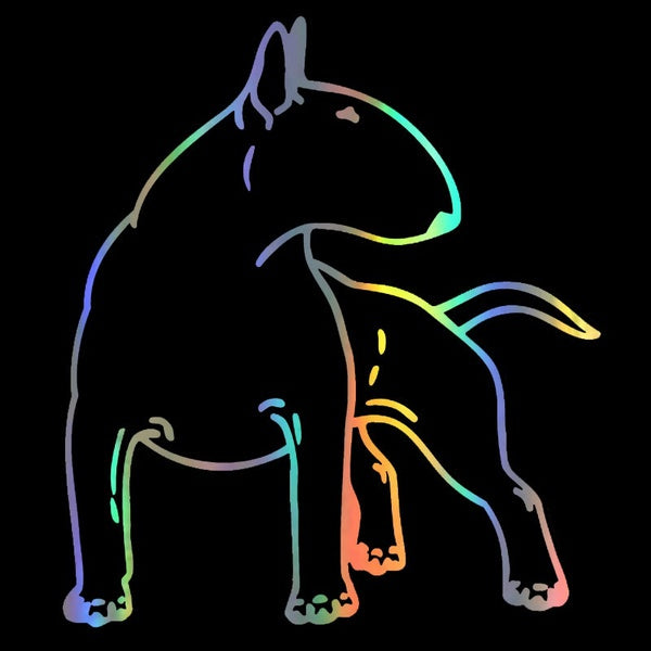 Car Sticker Vinyl 12.3*14cm Bull Terrier Dog Fun Dog Personal Sticker On Car Funny 3D Decal Motorcycle Stickers Car Styling