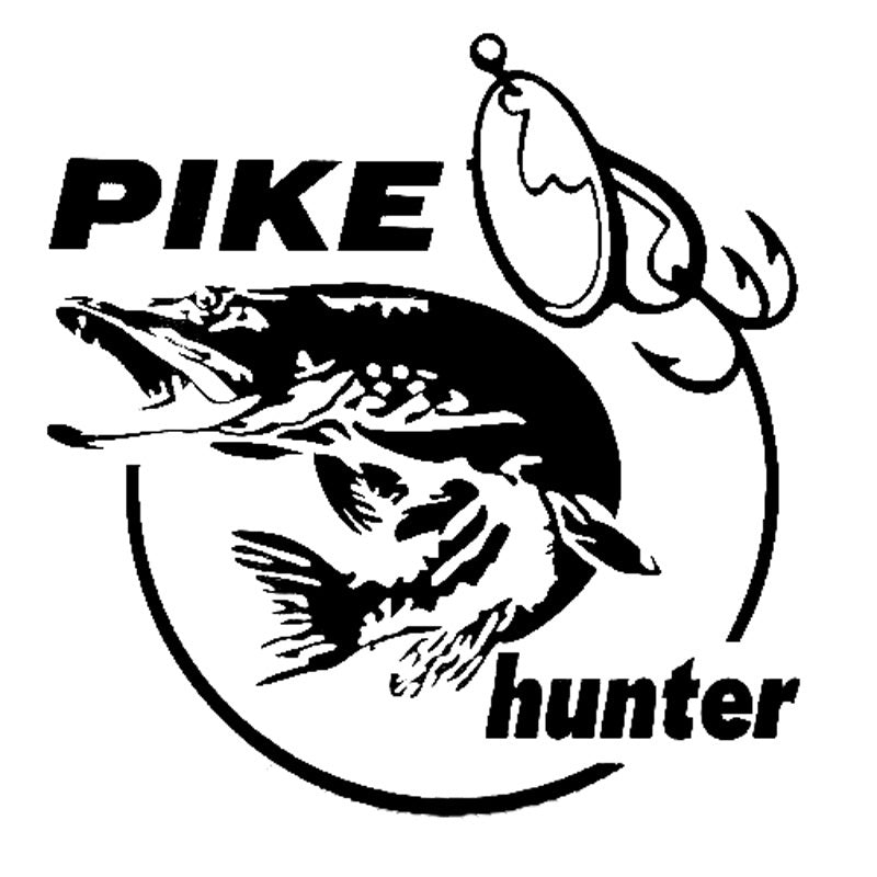 Car Sticker Vinyl 13.3*14cm Pike Hunter Fish Animal Funny Sticker Decal  Laser Motorcycle Car Styling 3D Stickers WDY017