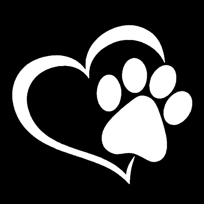 Car Sticker Vinyl 14.1*12.4cm Love The Dog Paw Print Funny Sticker Decal  Laser Motorcycle Car Styling 3D Stickers