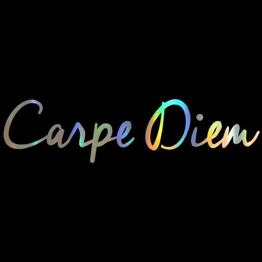 Car Sticker 20.3*5CM CARPE DIEM Fashion Car Sticker On Car Funny 3D Decal Motorcycle Door Stickers Car Styling