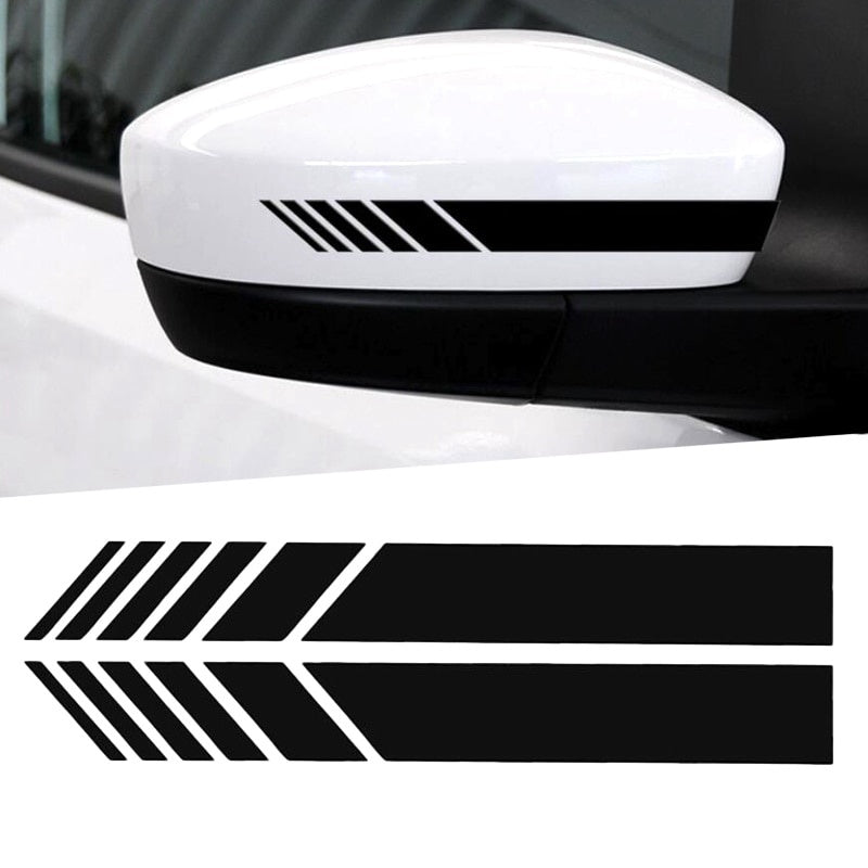 2pcs Sticker on Auto SUV Vinyl Graphic Car Sticker Rearview Mirror Side Decal Stripe DIY Car Body Decals Car Styling 15.3*2cm