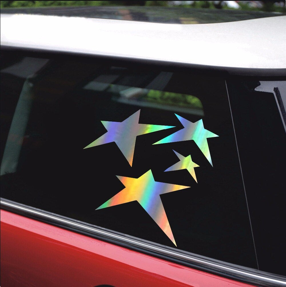 12.7cm*12.7cm 4 Stars Vector Image Car Sticker Window Glass Door Laptop Kayak Vinyl Decal Art Laptop Boat Scratches Waterproof