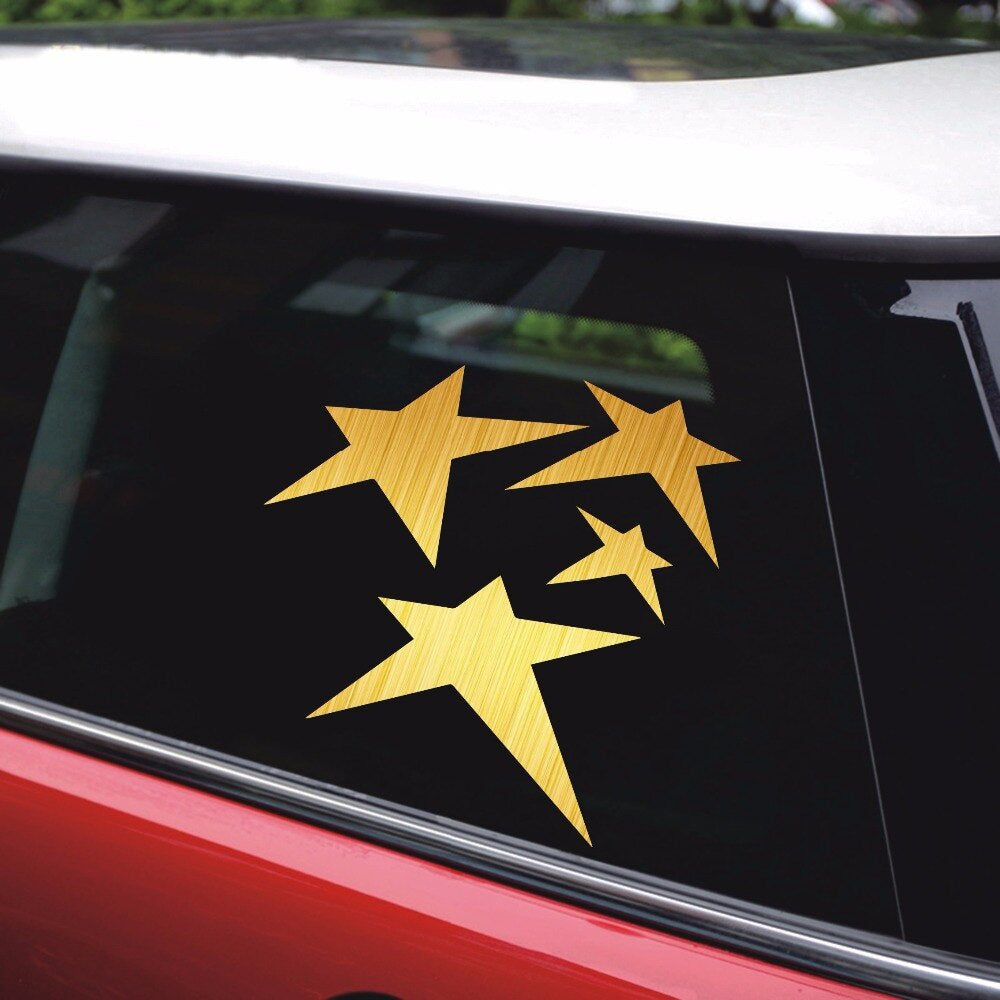 12.7cm*12.7cm 4 Stars Vector Image Car Sticker Window Glass Door Laptop Kayak Vinyl Decal Art Laptop Boat Scratches Waterproof