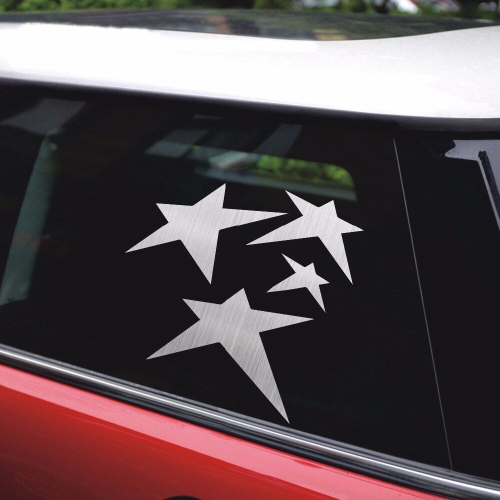 12.7cm*12.7cm 4 Stars Vector Image Car Sticker Window Glass Door Laptop Kayak Vinyl Decal Art Laptop Boat Scratches Waterproof