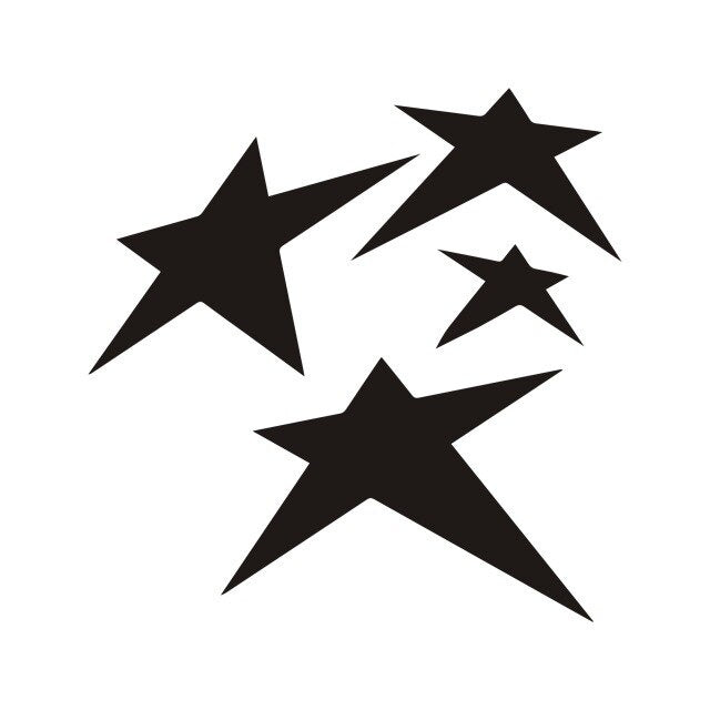 12.7cm*12.7cm 4 Stars Vector Image Car Sticker Window Glass Door Laptop Kayak Vinyl Decal Art Laptop Boat Scratches Waterproof