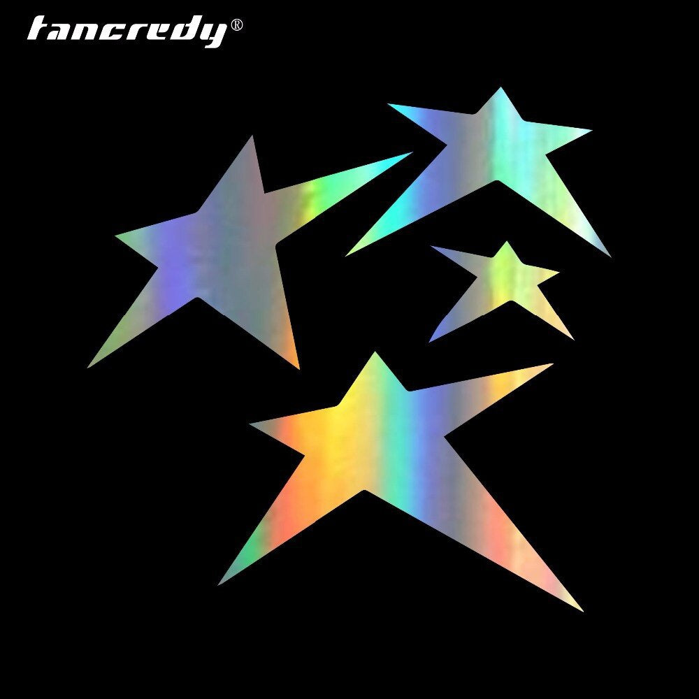 12.7cm*12.7cm 4 Stars Vector Image Car Sticker Window Glass Door Laptop Kayak Vinyl Decal Art Laptop Boat Scratches Waterproof