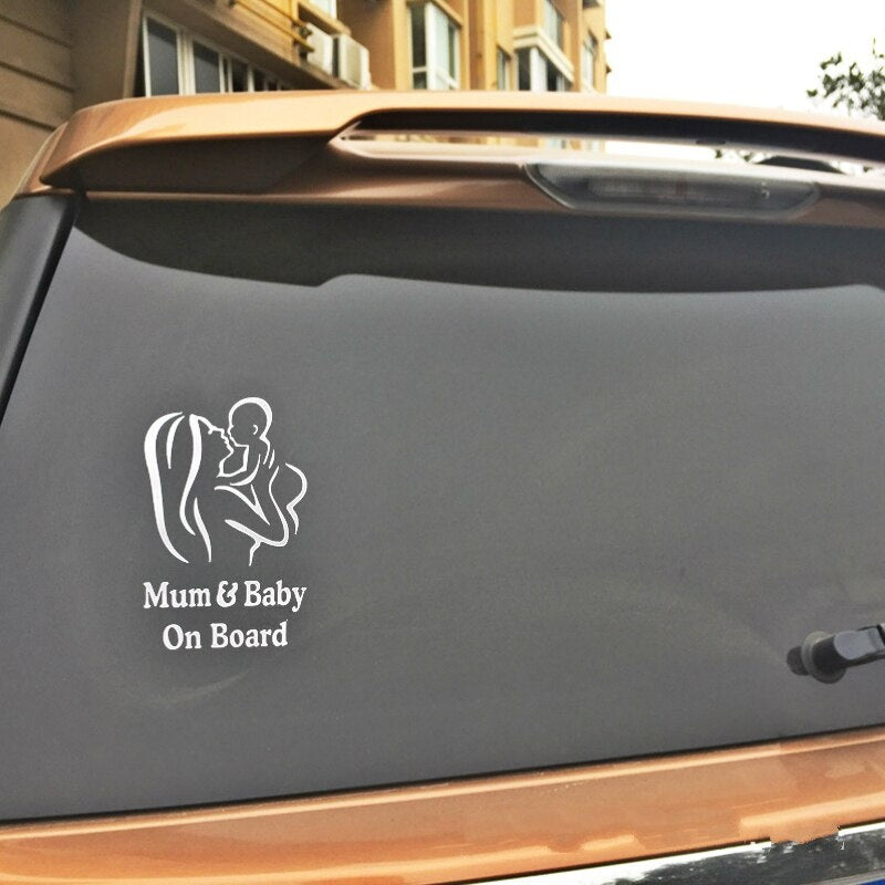 Car Accessories Mum Baby on Board  Sticker Colorful Laser Decal