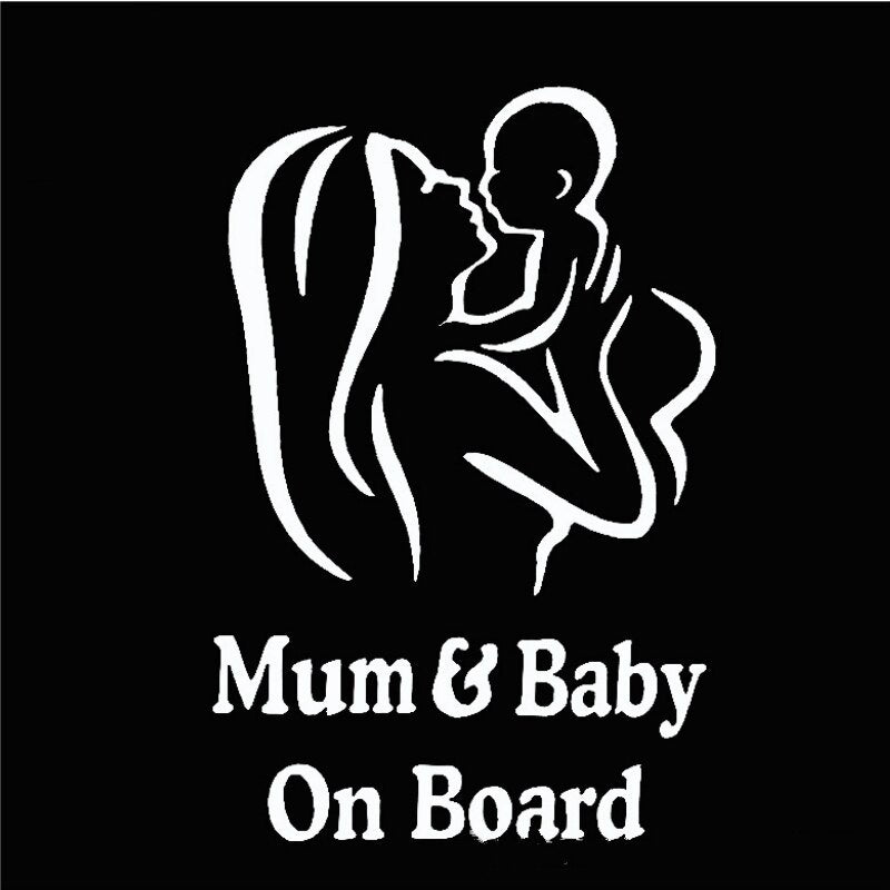 Car Accessories Mum Baby on Board  Sticker Colorful Laser Decal