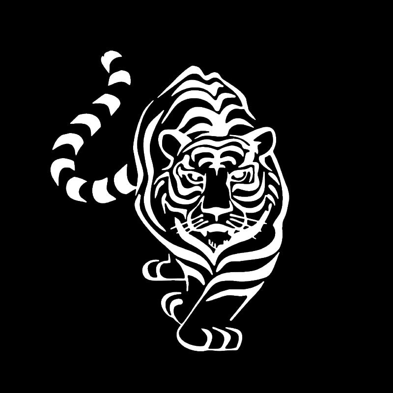 18*14cm Beastmaster Tiger  Stickers Tiger Head Lamp Eyebrow Car Tail Totem Modified Car Stickers Black/Silver/laser