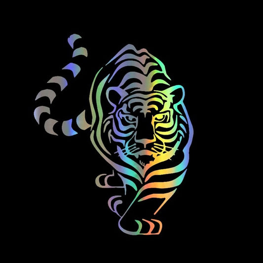 18*14cm Beastmaster Tiger  Stickers Tiger Head Lamp Eyebrow Car Tail Totem Modified Car Stickers Black/Silver/laser