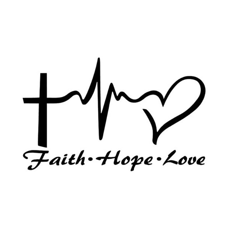 Personality Jesus HOPE LOVE FAITH Prayer Creative Vinyl Car Sticker Black Silver Laser 14.6CM*9CM