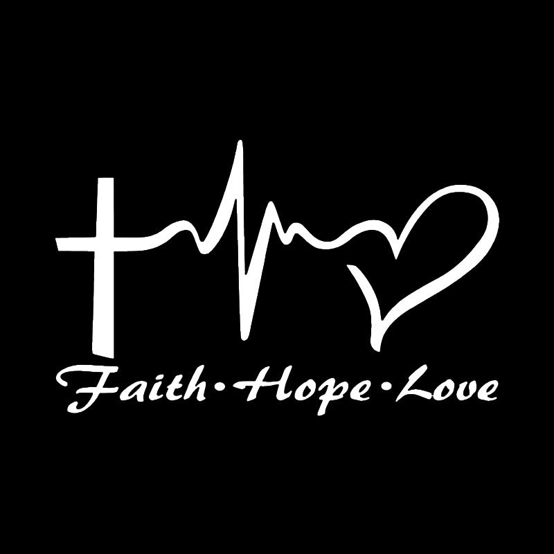 Personality Jesus HOPE LOVE FAITH Prayer Creative Vinyl Car Sticker Black Silver Laser 14.6CM*9CM