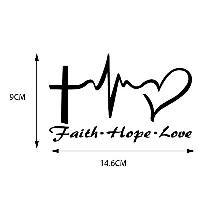 Personality Jesus HOPE LOVE FAITH Prayer Creative Vinyl Car Sticker Black Silver Laser 14.6CM*9CM