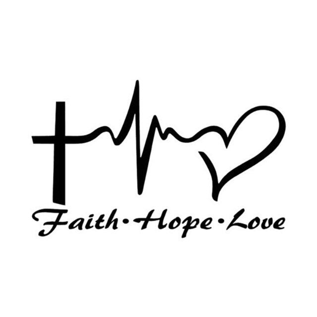 Personality Jesus HOPE LOVE FAITH Prayer Creative Vinyl Car Sticker Black Silver Laser 14.6CM*9CM