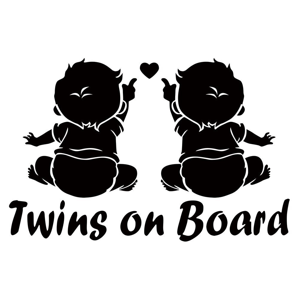 Twins On Board Stickers Window Vinyl Car and Window Door Stickers and Decals Motorcycle Car Styling for Auto Products 19.1*12.5cm