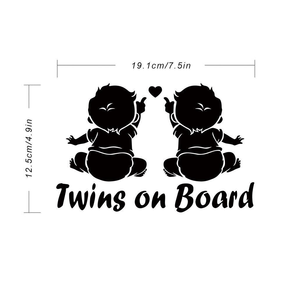 Twins On Board Stickers Window Vinyl Car and Window Door Stickers and Decals Motorcycle Car Styling for Auto Products 19.1*12.5cm