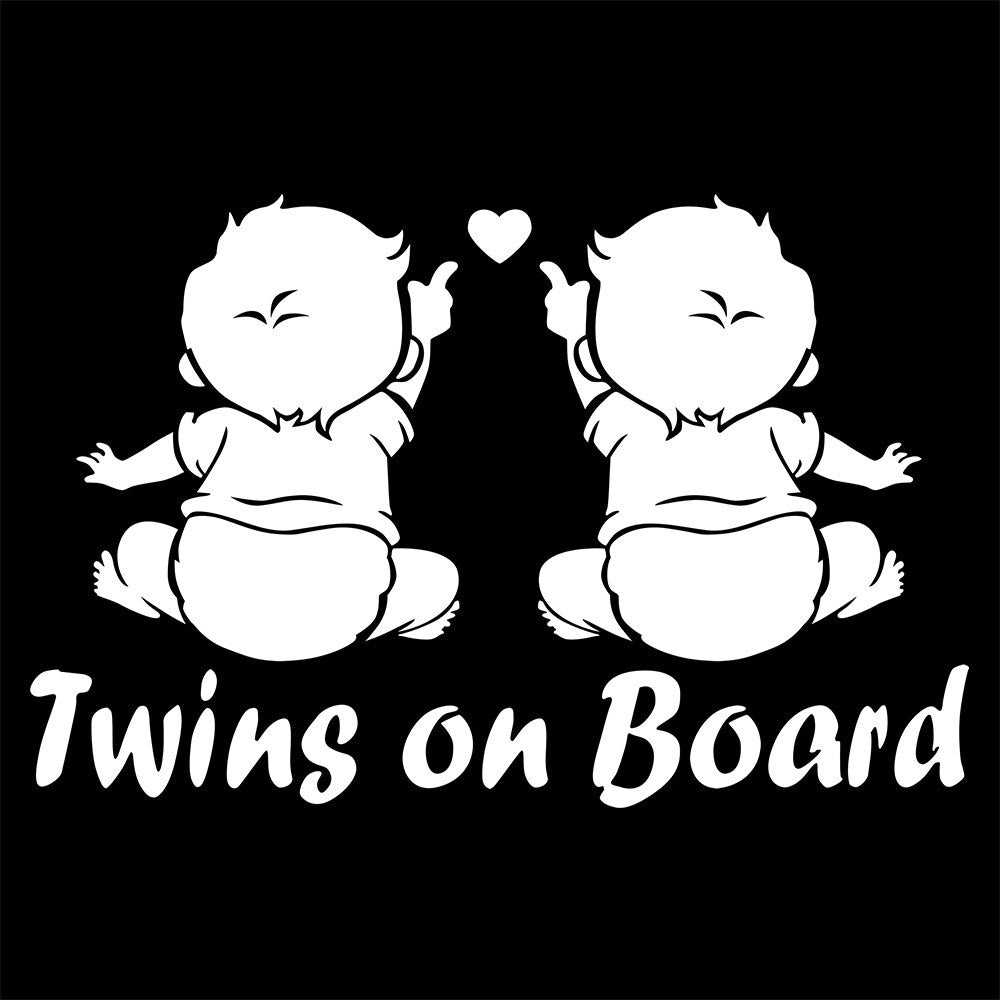 Twins On Board Stickers Window Vinyl Car and Window Door Stickers and Decals Motorcycle Car Styling for Auto Products 19.1*12.5cm
