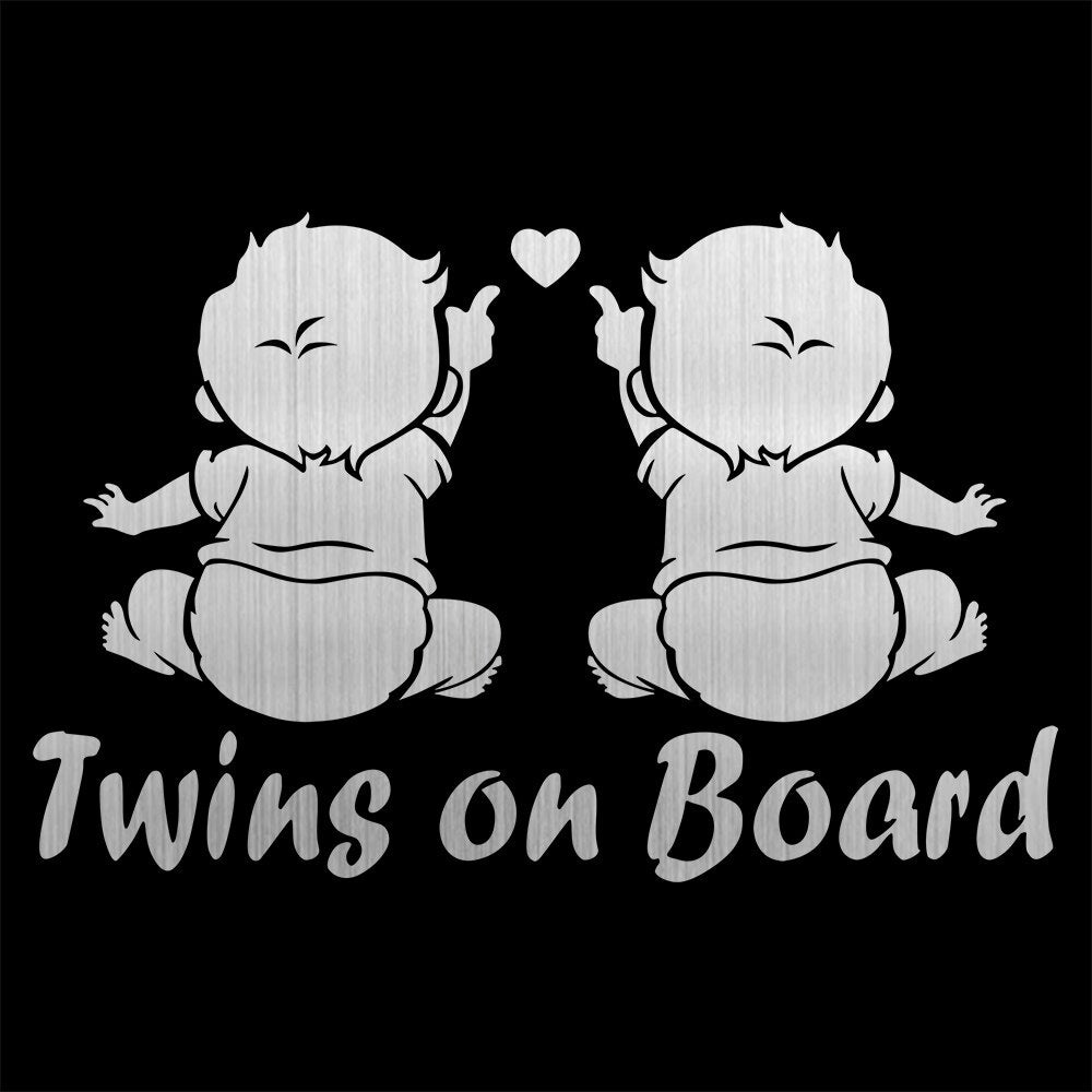 Twins On Board Stickers Window Vinyl Car and Window Door Stickers and Decals Motorcycle Car Styling for Auto Products 19.1*12.5cm