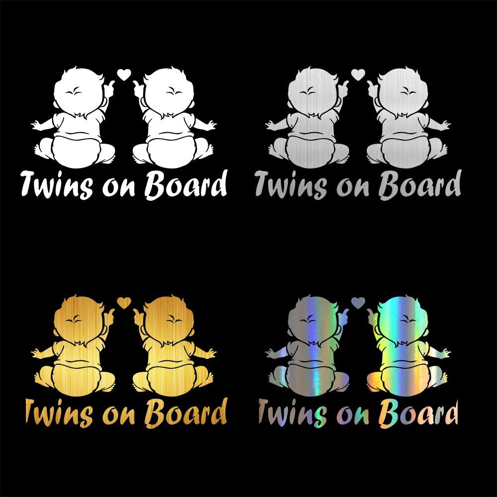 Twins On Board Stickers Window Vinyl Car and Window Door Stickers and Decals Motorcycle Car Styling for Auto Products 19.1*12.5cm