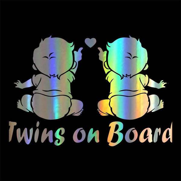 Twins On Board Stickers Window Vinyl Car and Window Door Stickers and Decals Motorcycle Car Styling for Auto Products 19.1*12.5cm