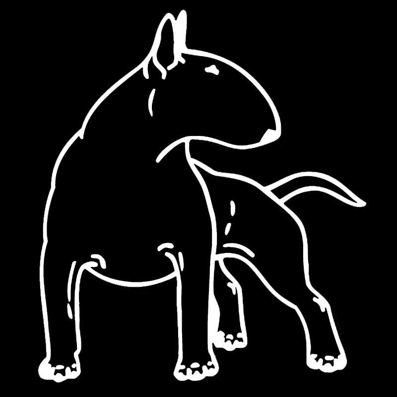 Car Sticker Vinyl 12.3*14cm Bull Terrier Dog Fun Dog Personal Sticker On Car Funny 3D Decal Motorcycle Stickers Car Styling