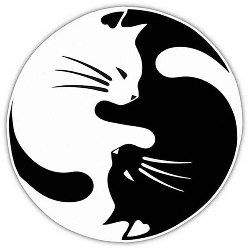 Car Sticker 15*15CM Yin And Yang Cat Automobile Styling On Car Funny 3D Decal Motorcycle Stickers Car Styling