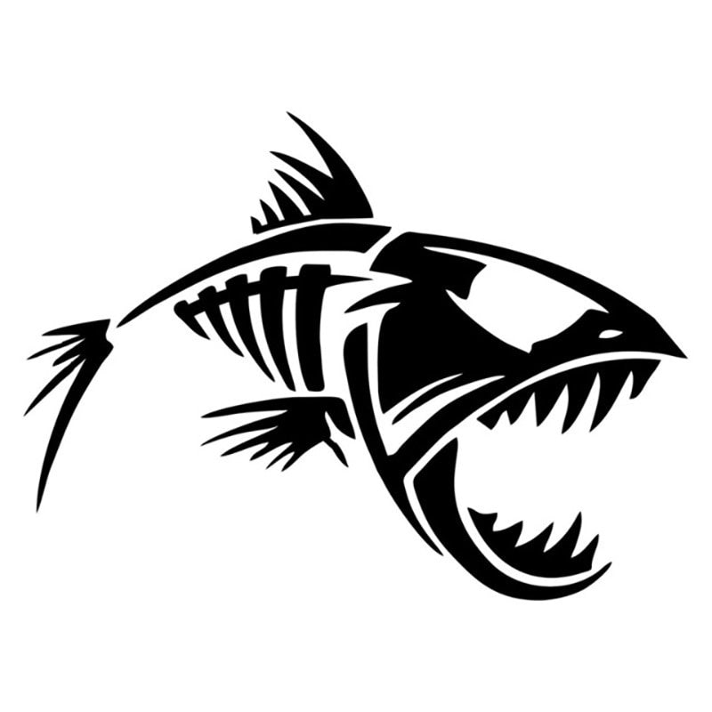 Skeleton Fish Funny Car Styling 12.7*9.4CM Window Glass Decorative Accessories Car Stickers