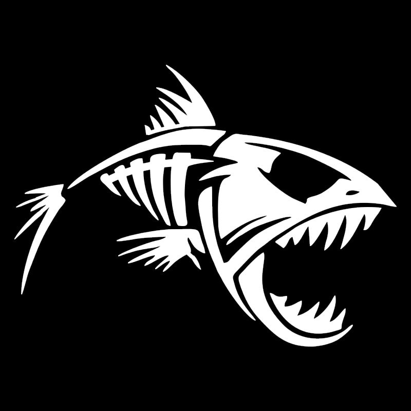 Skeleton Fish Funny Car Styling 12.7*9.4CM Window Glass Decorative Accessories Car Stickers