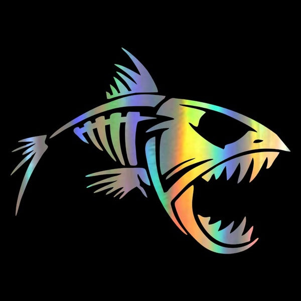 Skeleton Fish Funny Car Styling 12.7*9.4CM Window Glass Decorative Accessories Car Stickers
