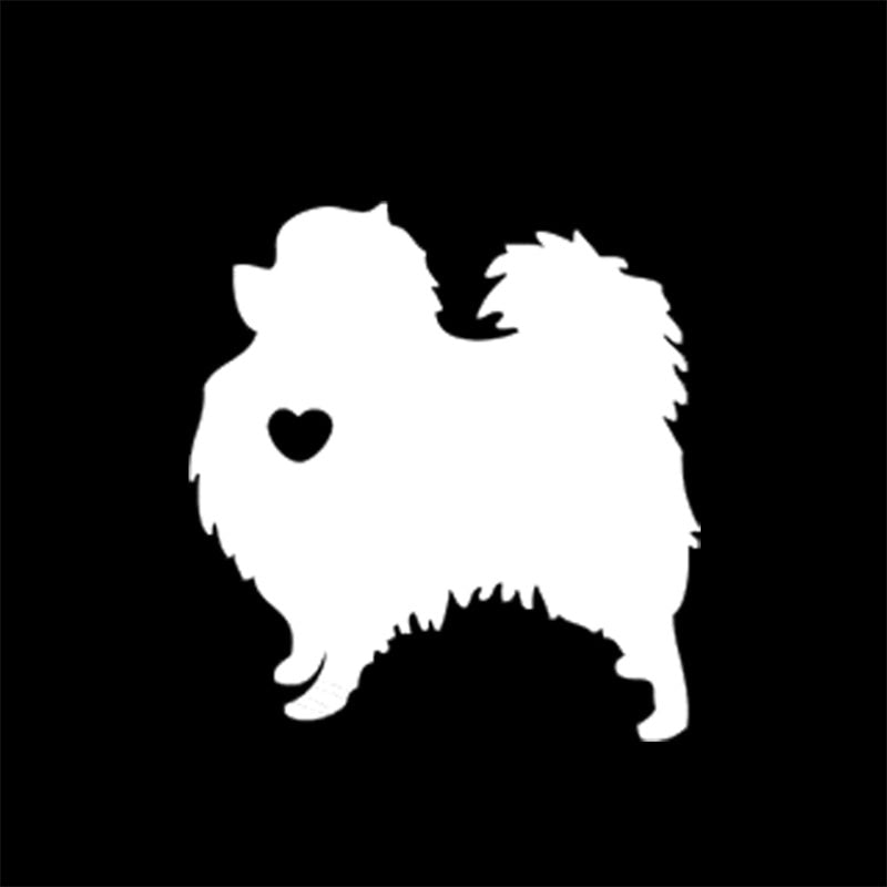I Love My Pomeranian Dog Animal Car Stickers Waterproof Decals Car Styling Accessories Window Decor Black/Silver/Laser 14.4*12cm