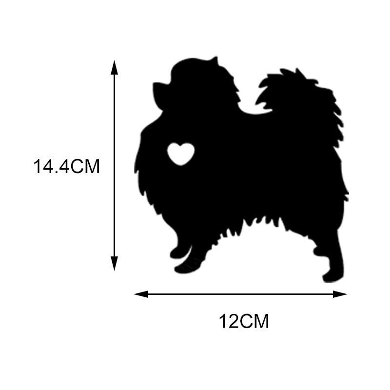 I Love My Pomeranian Dog Animal Car Stickers Waterproof Decals Car Styling Accessories Window Decor Black/Silver/Laser 14.4*12cm