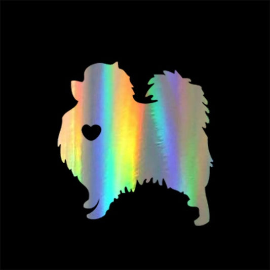 I Love My Pomeranian Dog Animal Car Stickers Waterproof Decals Car Styling Accessories Window Decor Black/Silver/Laser 14.4*12cm